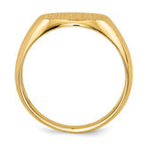 14k 13.5x12.5mm Closed Back Mens Signet Ring